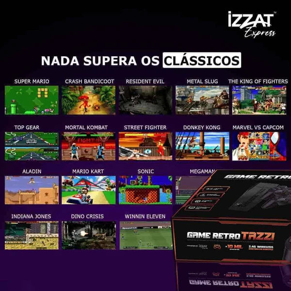 Game Retrô Tazzi (10.489 Jogos 4K) + 2 Controles