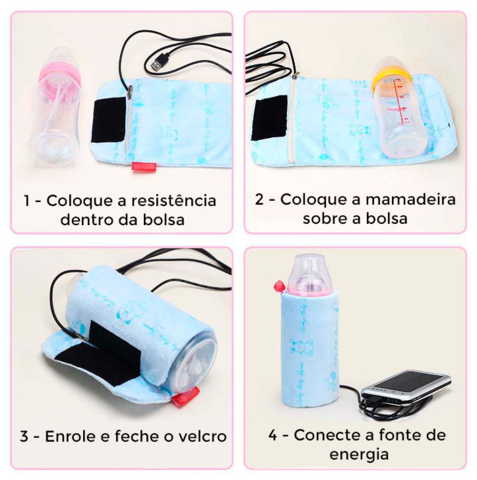 Aquecedor de Mamadeira Portátil USB